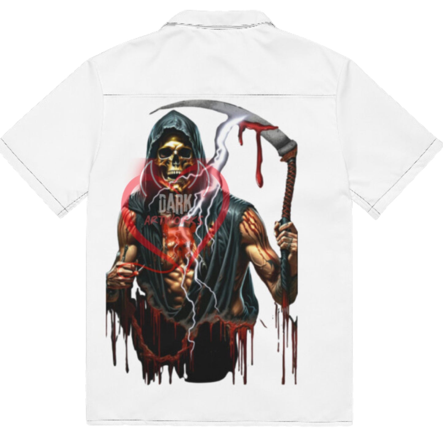 3d love skulz grim reaper Unisex button shirt
