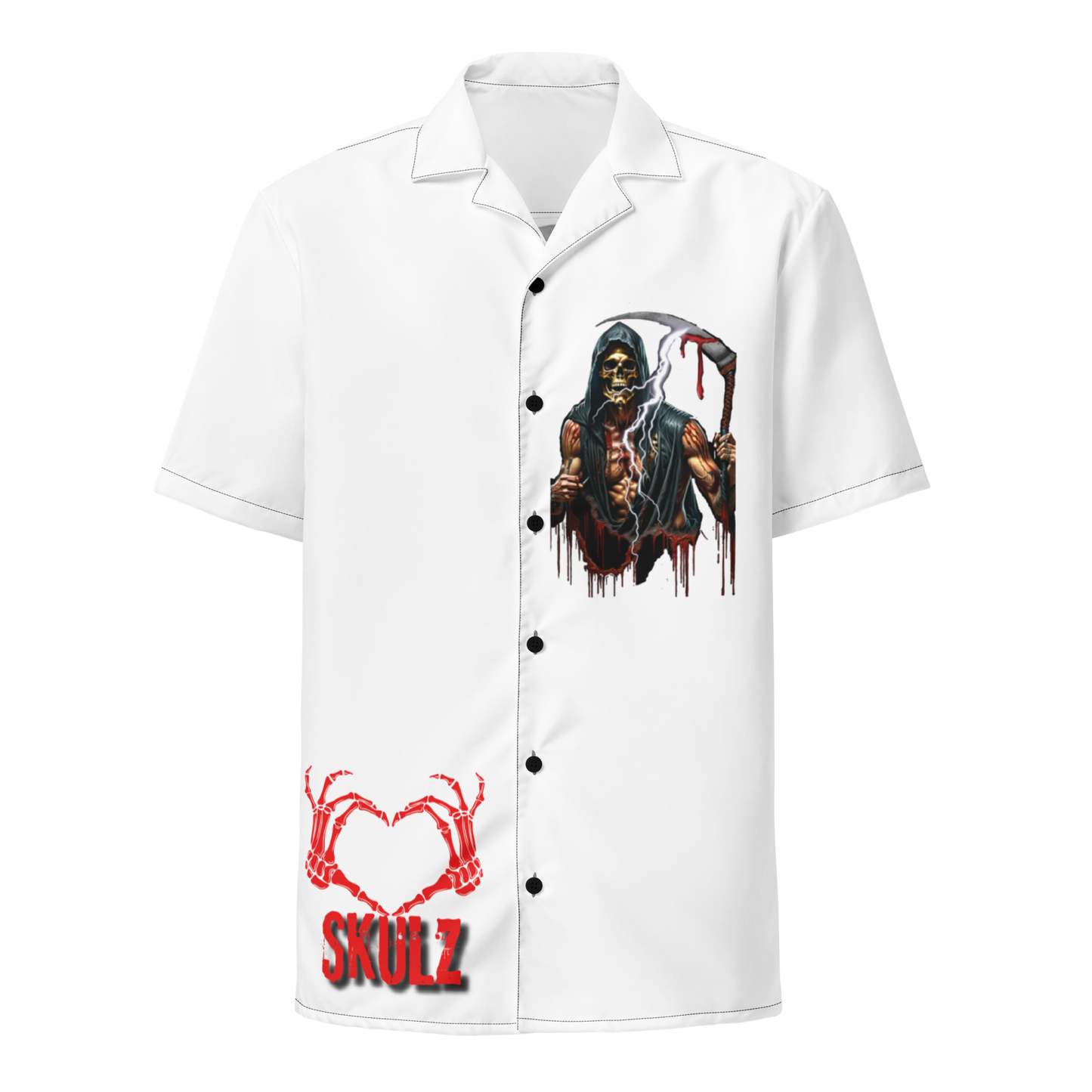 3d love skulz grim reaper Unisex button shirt