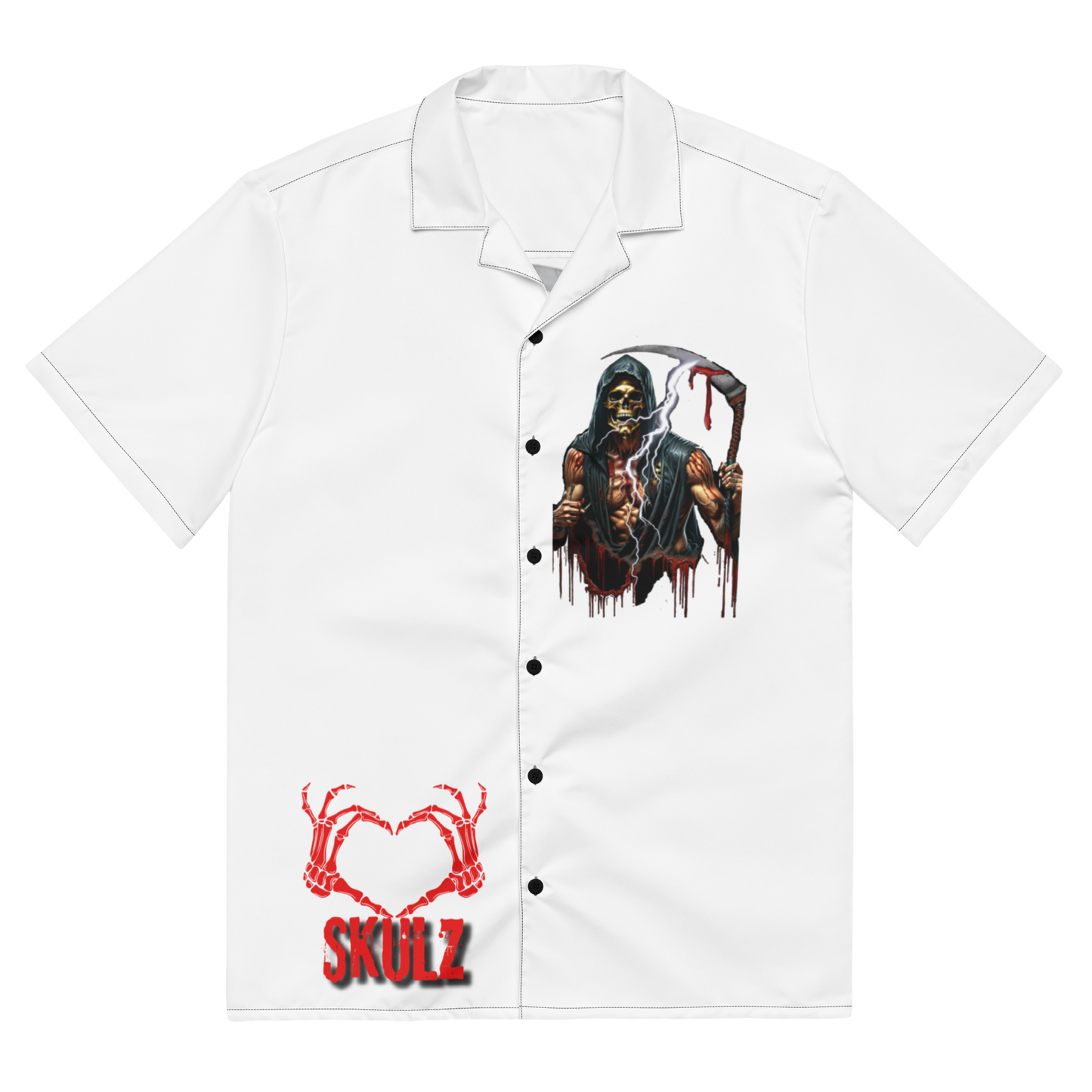 3d love skulz grim reaper Unisex button shirt