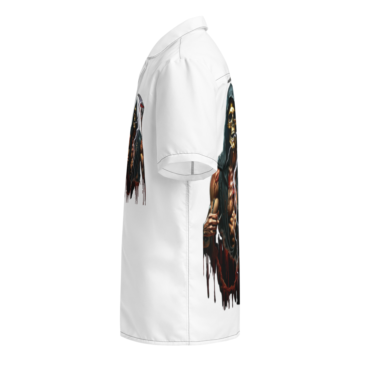 3d love skulz grim reaper Unisex button shirt