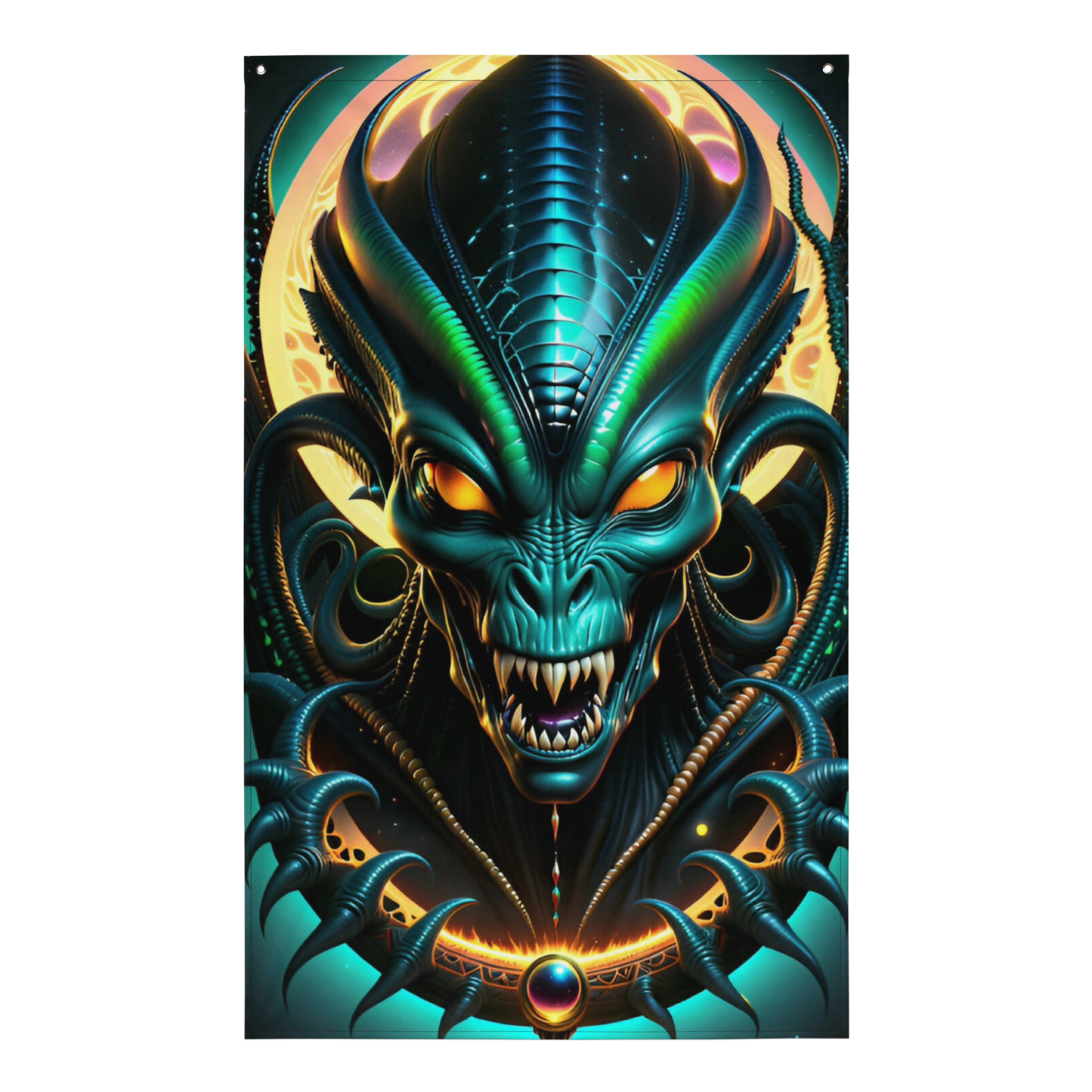 3D COLOURFUL EVIL ALIEN (FLAG)