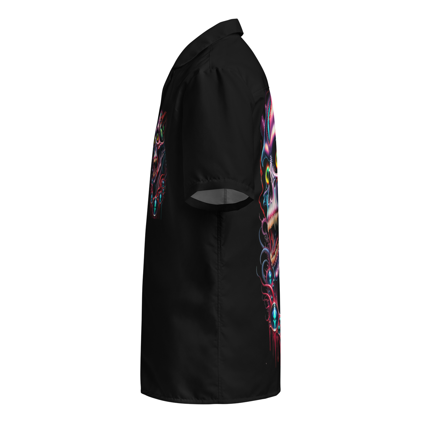 3d glowing evil alien Unisex button shirt