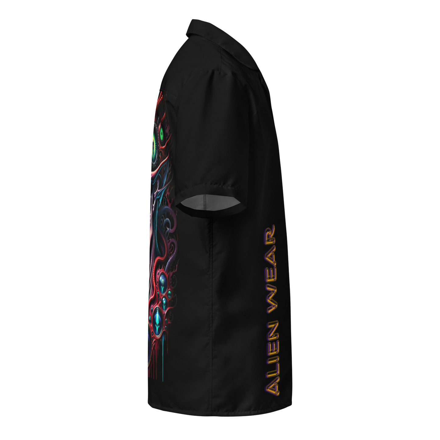 3d glowing evil alien Unisex button shirt